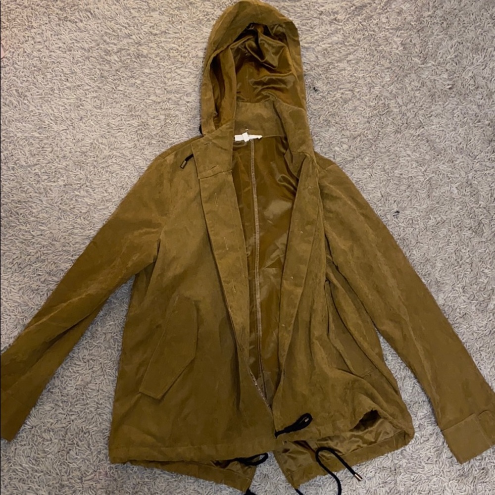 lightweight hooded jacket boutique camel brown